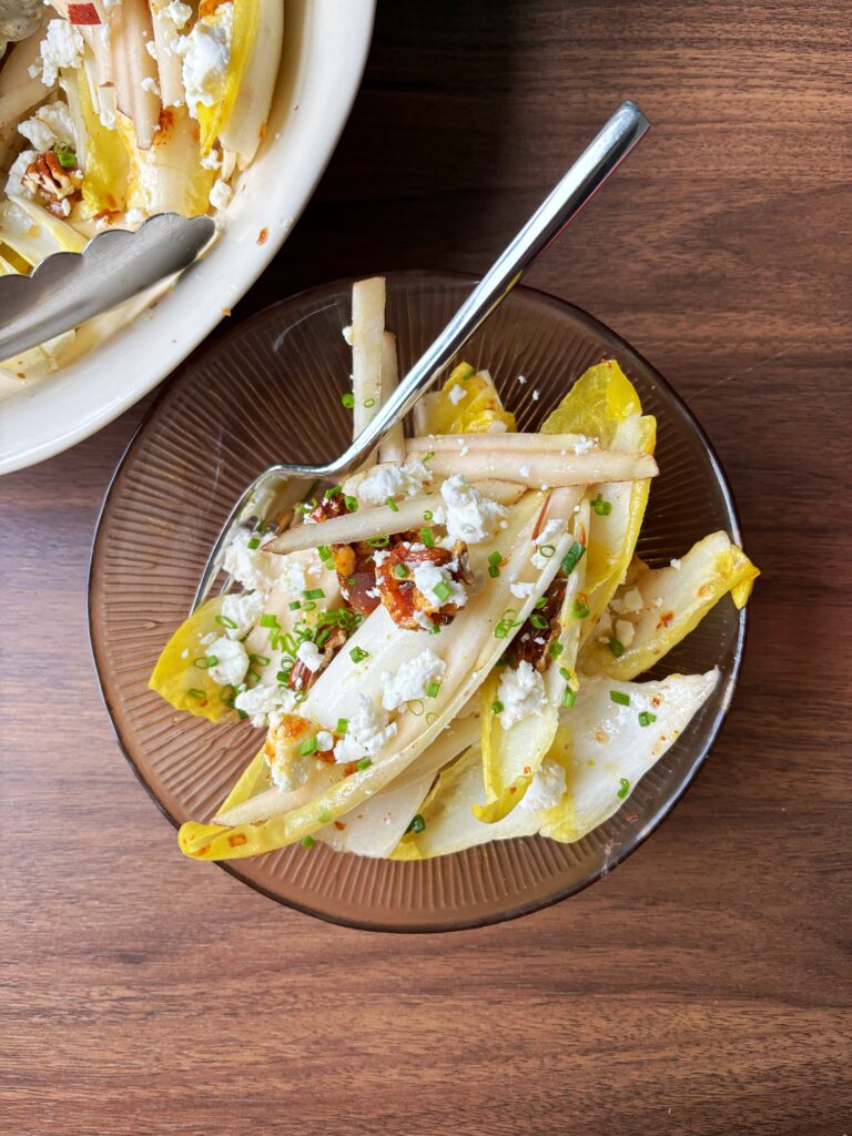 Endive, Pear and Goat Cheese Salad with Shallot Vinaigrette