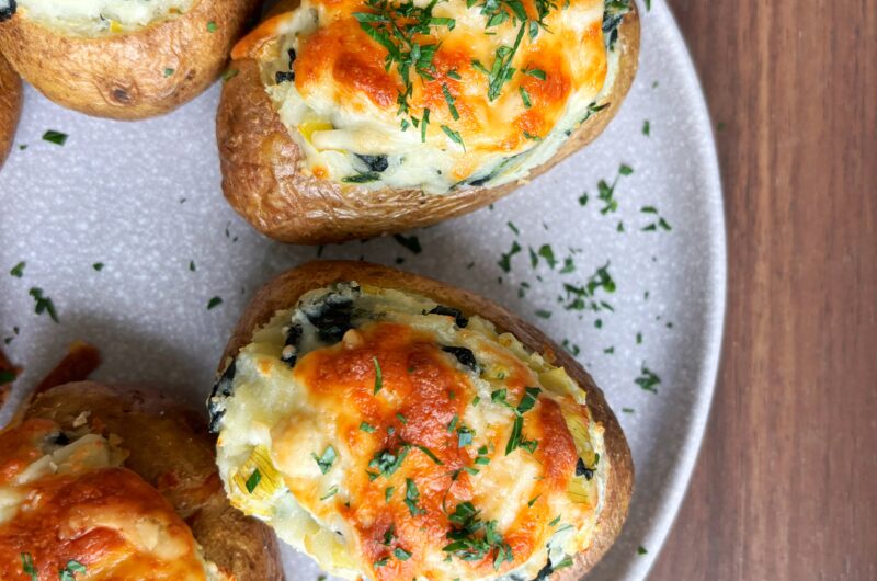 Spinach and Artichoke Twice Baked Potatoes