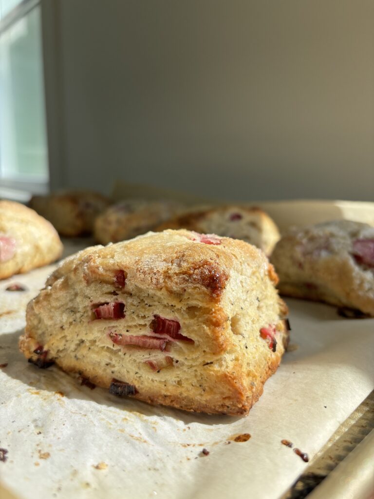 Rhubarb and Earl Grey Buttery Biscuits