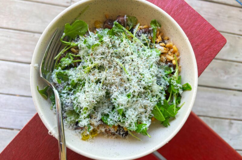 Roasted Mushroom, Peperoncini and Barley Salad