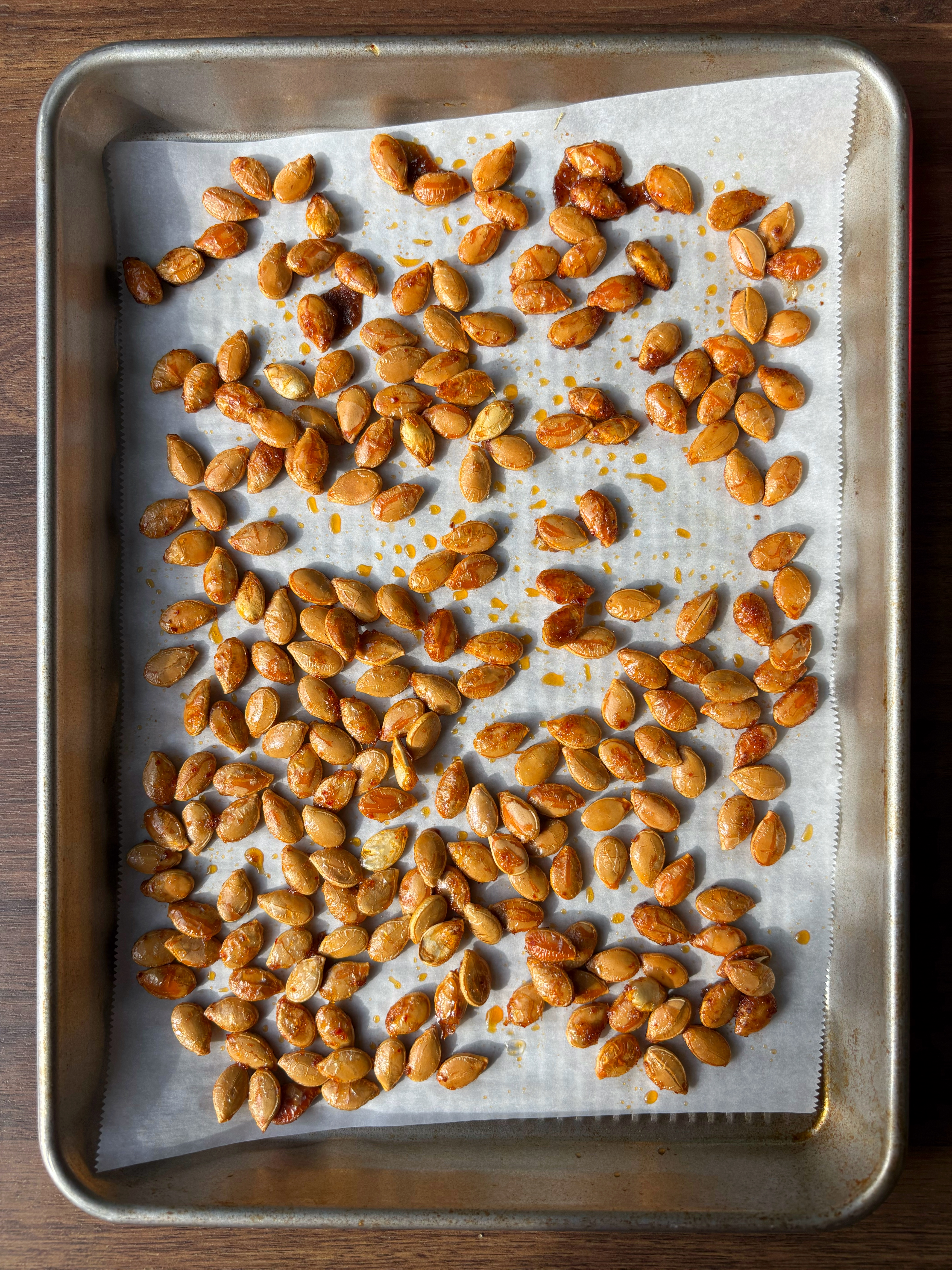 Brown Sugar and Curry Roasted Pumpkin Seeds