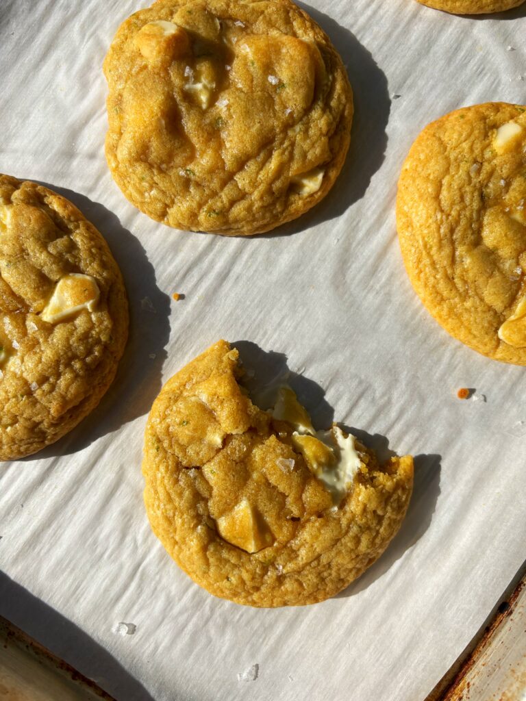 White Chocolate and Lime Macadamia Nut Cookies