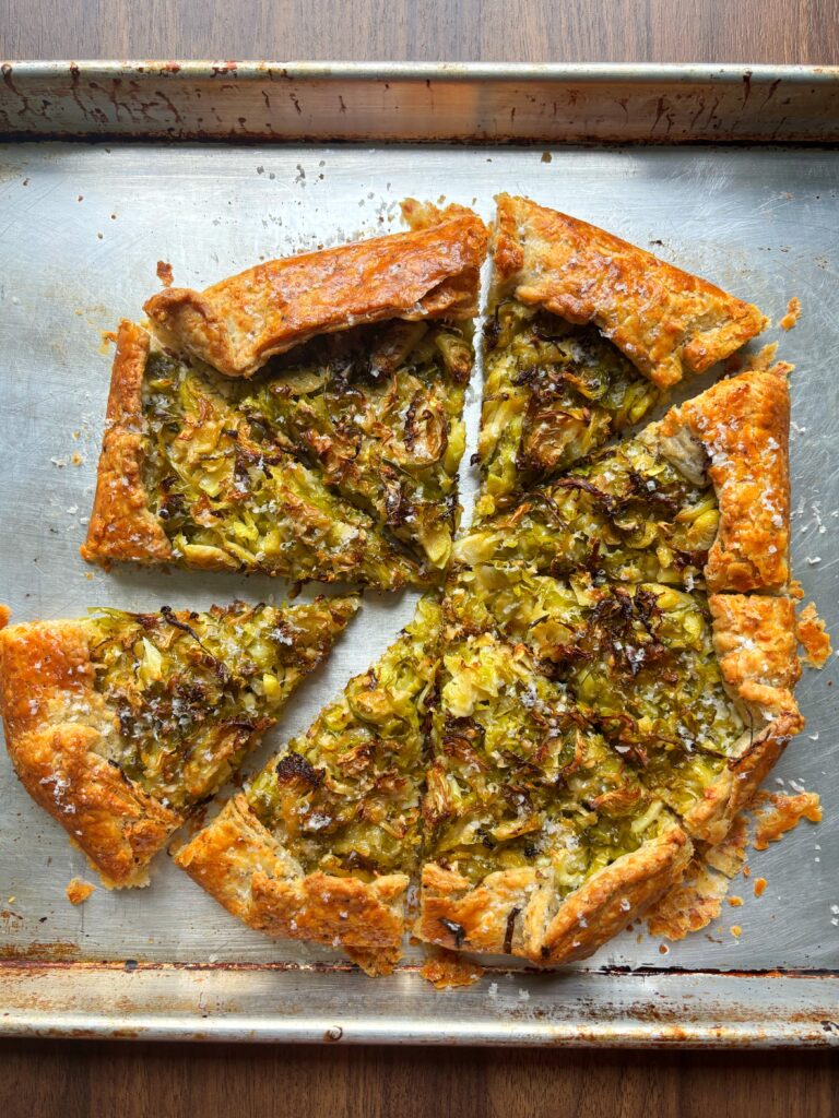 Cacio e Pepe Brussels Sprout Galette