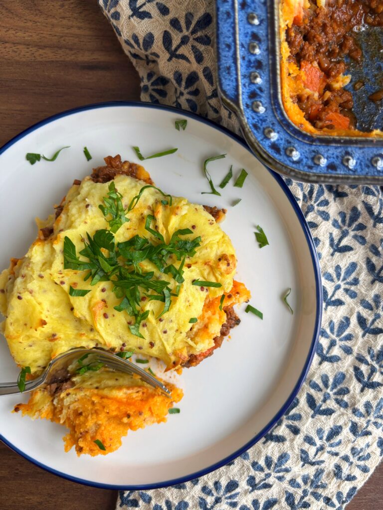 Cottage Pie with Mustard Spiked Mashed Potatoes